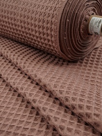 Вафельное премиум-полотно "Бохо" цв.Кофейная роза, ш.1.5м, хлопок-100%, 240гр/м.кв
