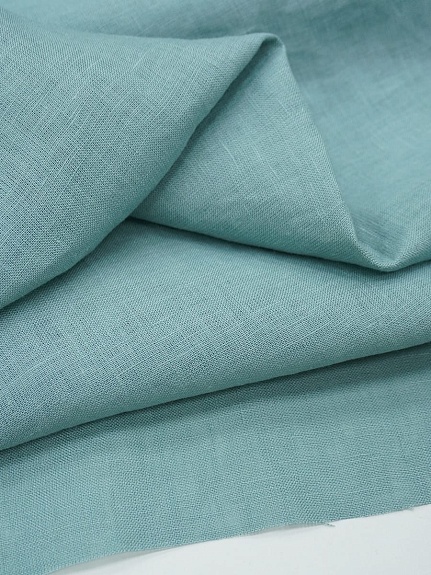 Лен постельный с эффектом мятости цв.Светло-голубой мох, ш.2.5м, лен-100%, 165гр/м.кв