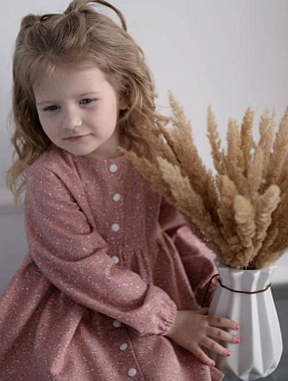 Платье детское из теплого хлопка "Брусника"