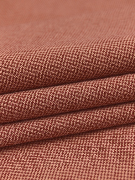 Вареный (стираный) хлопок "Микроклетка" цв.бордовый/бежевый, ш.2.5м, хл-100%, 110гр/кв.м