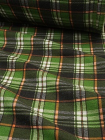 Фланель "Крупная черно-зеленая клетка", ш.1.5м, хлопок-100%, 175гр/м.кв