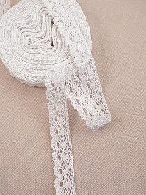 Кружево цв.белый, ш.25мм, хлопок-90%, п/э-10%, 10м., рис.117/1