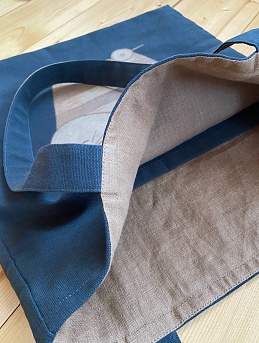 Сумка-шоппер "Кот" из плотного хлопка с льняным подкладом