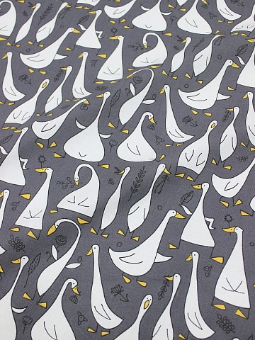 Полулен "Гусиная история" цв.темно-серый, ш.1.5м, лен-30%, хлопок-70%, 147гр/м.кв