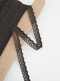 Кружево цв.темный шоколад, ш.16мм, хлопок-90%, п/э-10%, рис.078/10