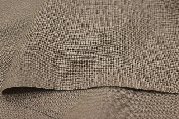 Лен с вискозой с эффектом мятости цв.Светло-кофейный с оливковым оттенком,  ш.1.45м