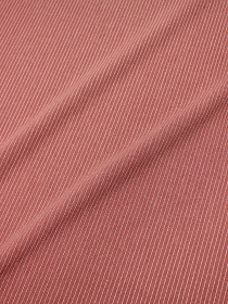 Мерный лоскут (ткань в отрезах) Пестрядь "Мелкая полоска на бруснично-терракотовом", ш.1.40м,  хлопок-95%, п/э-5%,165гр/м.кв