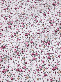 Импорт. хлопок "Мелкие розовые букеты на белой дымке", ш.1.48м, хлопок-100%, 100гр/м.кв