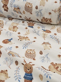 Фланель "Лесной переполох", СОРТ2, ш.0.95м, хлопок-100%, 160гр/м.кв