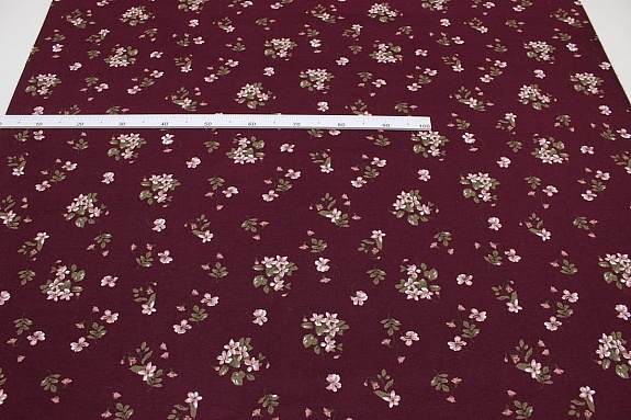 Теплый хлопок "Эвита" цв.темная вишня, ш.1.5м, хлопок-100%, 160гр/м.кв