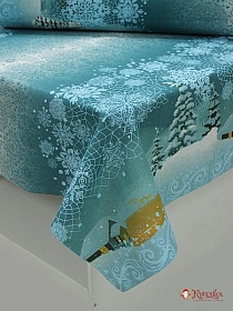 Мерный лоскут (ткань в отрезах) Рогожка "Морозные кружева с каймой", ш.1.5м, хлопок-100%, 160гр/м.кв