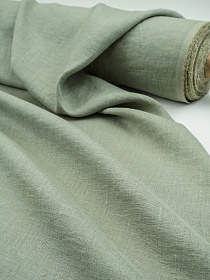 Лен костюмный с эффектом мятости цв.Т.морозно-зеленый, ш.1.45м, лен-100%, 190гр/м.кв