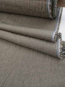 Вареный (стираный) хлопок "Микроклетка" цв.черный/бежевый, СОРТ2, ш.2.5м, хл-100%, 115гр/кв.м