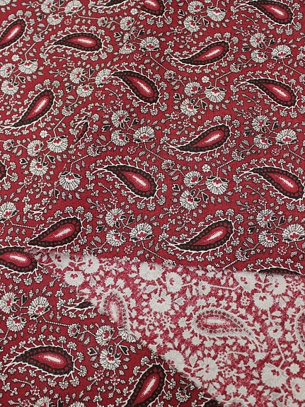 Бязь "Цветочные огурчики" цв.бордовый, ш.1.5м, хлопок-100%, 120гр/м.кв