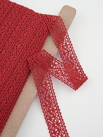 Кружево цв.красный, ш.27мм, хлопок-90%, п/э-10%, рис.101/17