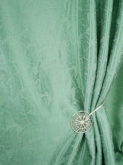 Лен с вискозой жаккард "Севилья" цв.зеленый, ш.1.6м, лен-48%, вискоза-52%, 160гр/м.кв