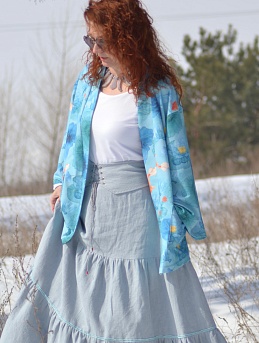 Юбка из крапивы в серо-голубом цвете