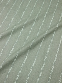 Мерный лоскут Сатин "Адина - цветочные полоски" цв.морозно-мятная дымка, (комп), ш.2.35м, хлопок-100%, 110гр/м.кв