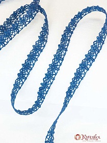 Кружево цв.джинсовый с фиолетовым оттенком, ш.12мм, хлопок-90%, п/э-10%