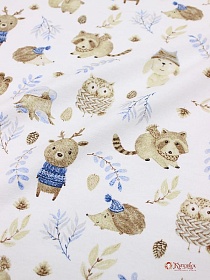 Фланель "Лесной переполох", ш.0.95м, хлопок-100%, 160гр/м.кв