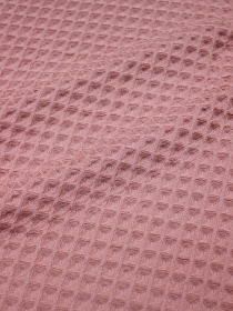 Вафельное премиум-полотно "Бохо" цв.пыльный розово-бежевый, ш.1.5м, хлопок-100%, 240гр/м.кв