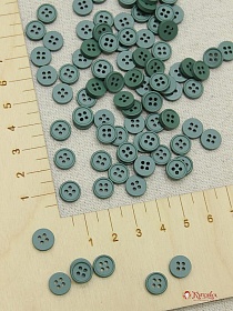 Пуговица пластмасса, цв.винтажная хвоя, 8мм, 4 отверстия