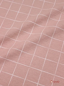 Теплый хлопок "Клетка-пунктир на дымчатой розе-2", ш.1.50м, хлопок-100%, 160гр/м.кв