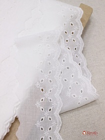 Шитье цв.молочно-белый (общая ширина 65мм, ширина вышивки 45мм), хлопок-100%, батист