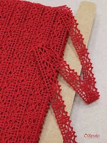 Кружево цв.красный, ш.18мм, хлопок-90%, п/э-10%#019501