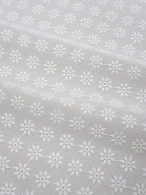 Шитье "Цветочек - снежинка" цв.молочно-белый, ш.1.5м (вышит.часть1.35м), батист, хлопок-100%