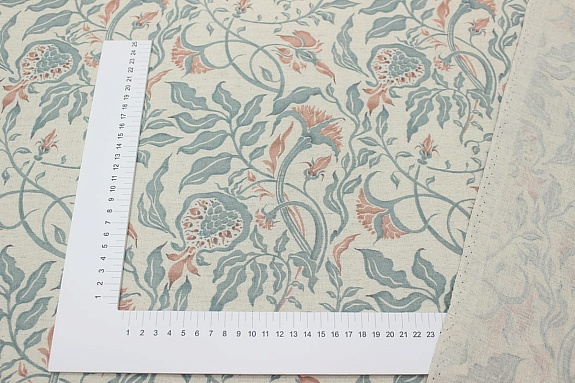 Мерный лоскут Полулен "Гранатовое настроение" (на суровом), ш.1.5м, лен-30%,хлопок-70%, 147гр/м.кв