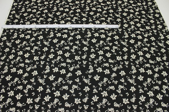 Импортный хлопок (перкаль Digital) "Цветочный пируэт" цв.черный, ш.1.45м, хлопок-100%, 95гр/м.кв