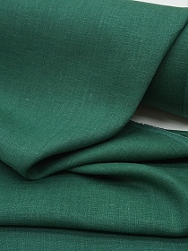 Лен костюмный с умягчением цв.Хвойно-зеленый, СОРТ2, ш.1.5м, лен-100%, 190гр/м.кв