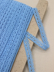 Кружево цв.бирюзово-голубой, ш.12мм, хлопок-90%, п/э-10%, рис.071/20