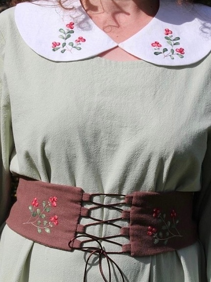 Корсетный пояс из конопли с хлопком в кофейном цвете