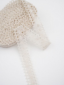 Кружево цв.суровый, ш.19мм, хлопок-100%, 10м