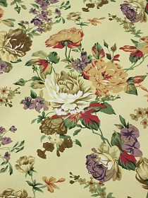 Ткань интерьерная "Нежный аромат" (коричневые цветы), ш.1.48м, хл-80%, п/э-20%, 265гр/м.кв