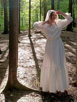 Платье и косынка из крапивы "Лесная нимфа"