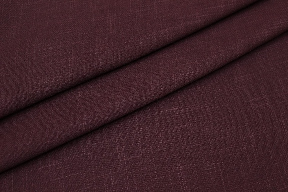 Мерный лоскут(ткань в отрезах) - Крапива Рами (Ramie)-диагональ, цв.Темно-вишневый, ш.1.4м