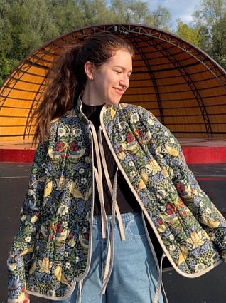 Ватник двусторонний с завязками  по мотивам У.Морриса