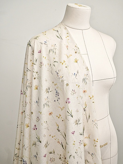 Хлопколен с вискозой Digital "Полевая флора-мелкие цветы" (комп) ш.2.5м, хл-50% вискоза-45% лен-5%