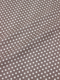 Бязь "Белый горох (7мм) на кофейно-лиловом", СОРТ2, ш.1.5м, хлопок-100%, 120гр/м.кв