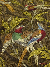 Интерьерный хлопок "Эдем" цв.темный хаки, ш.1.5м,  хлопок-100%, 240гр/м.кв