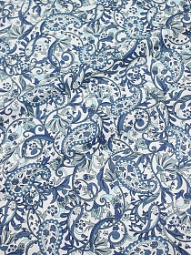 Импорт. хлопок "Даурия" цв.белый/джинсовый, ш.1.45м, хлопок-100%, 100гр/м.кв