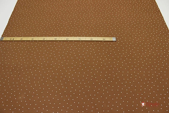 Теплый хлопок "Россыпь гороха на коричневом", ш.1.5м, хлопок-100%, 160гр/м.кв