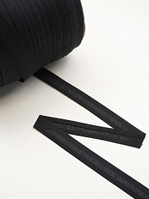 Косая бейка цв.Черный, ш.15мм, хлопок-100%