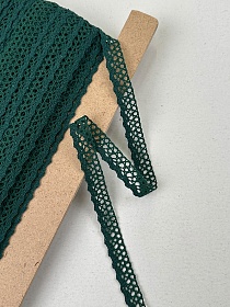 Кружево цв.хвойно-зеленый/зеленая морская волна, ш.16мм, хлопок-90%, п/э-10%, рис.078/33