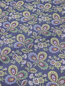 Мерный лоскут (ткань в отрезах) - Поплин "Павушка" цв.джинсово-фиолетовый, СОРТ2, ш.1.5м