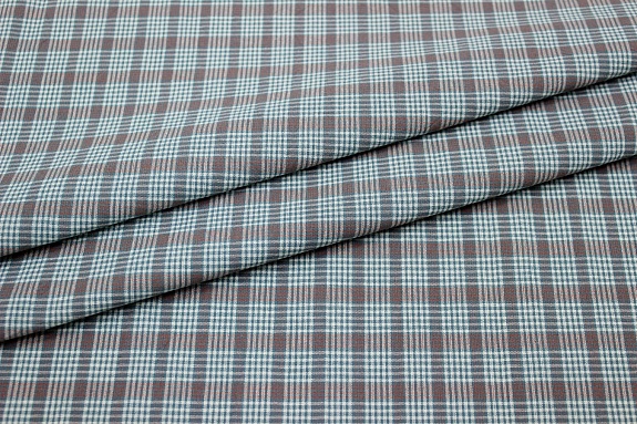 Вареный (стираный) хлопок "Клетка-сеточка" цв.сине-зеленая дымка, ш.2.5м, хл-100%, 115гр/м.кв