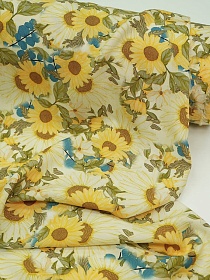 Штапель Премиум Цифр.печать "Солнечный сад", ш.1.45м, вискоза-100%, 105гр/м.кв